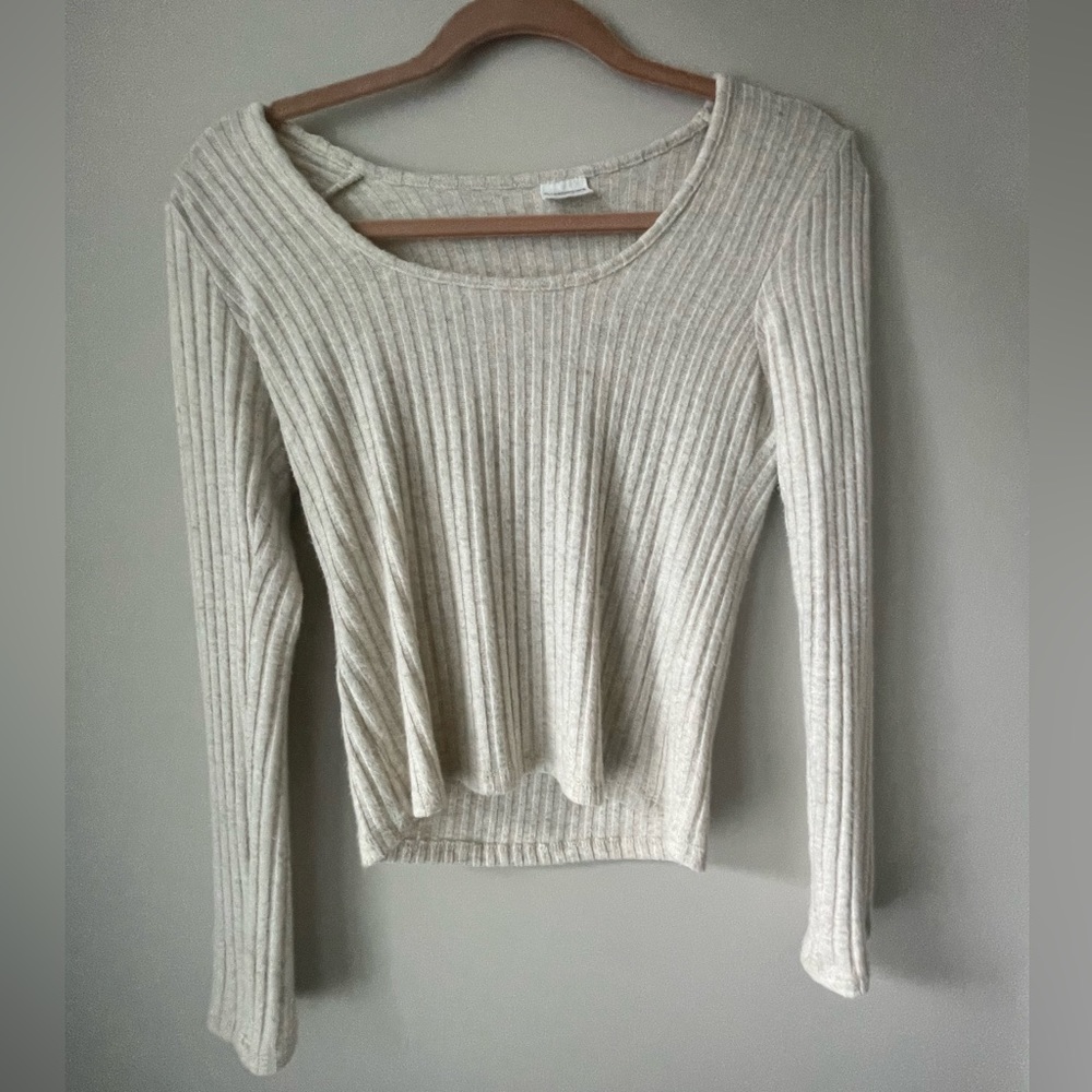 Cream/beige textured long sleeve